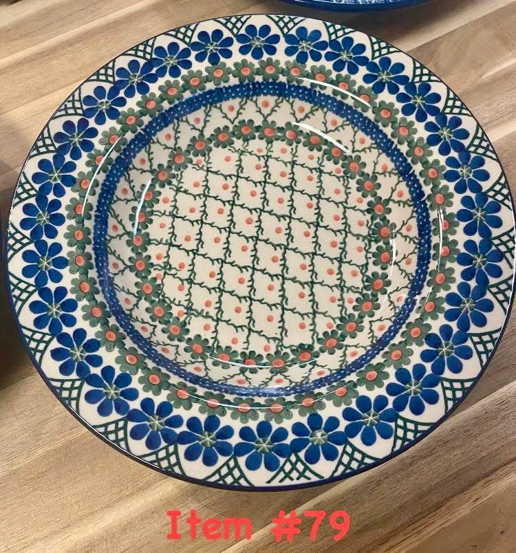 Polish Pottery Traditional(Criss Cross) Pasta Plate