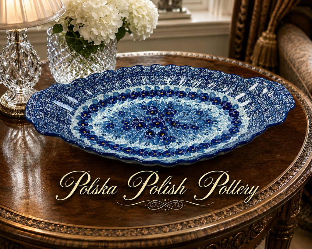 Polish Pottery Sculpted Serving Dish - Unikat 3639