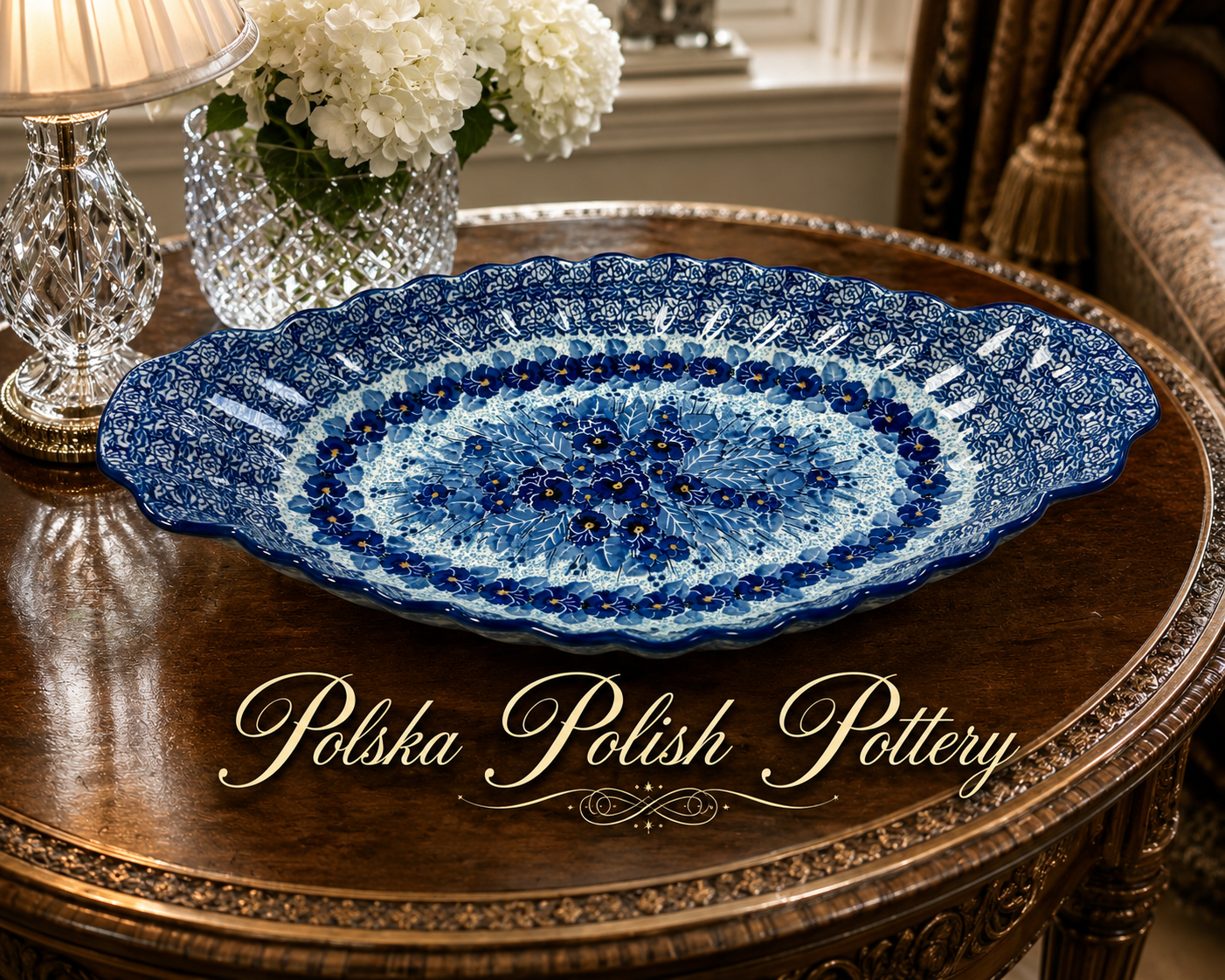 Polish Pottery Sculpted Serving Dish - Unikat 3639