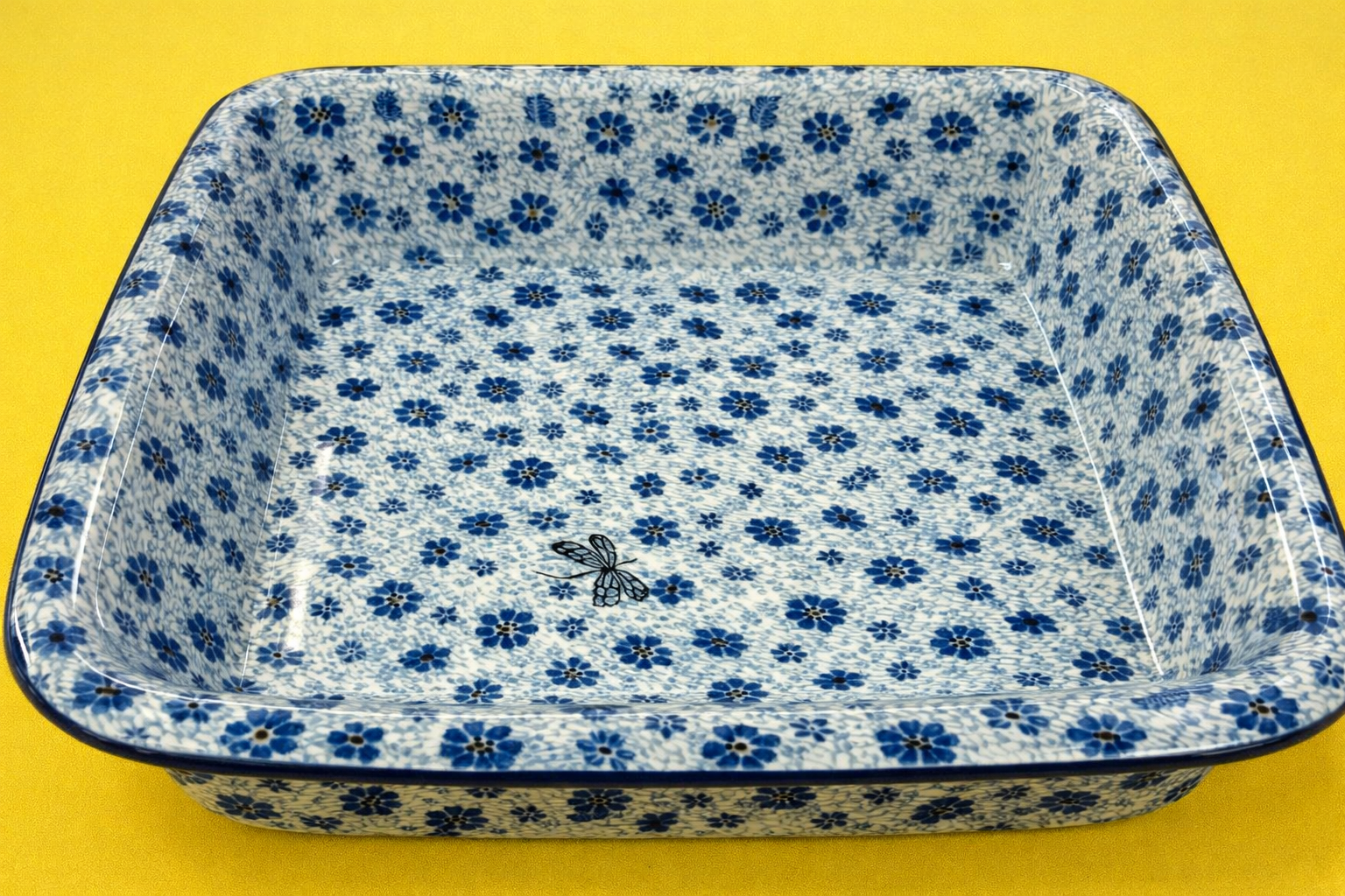 Polish Pottery Trad.(Blue Dragonfly) Lg. Casserole/Lasagna Baker