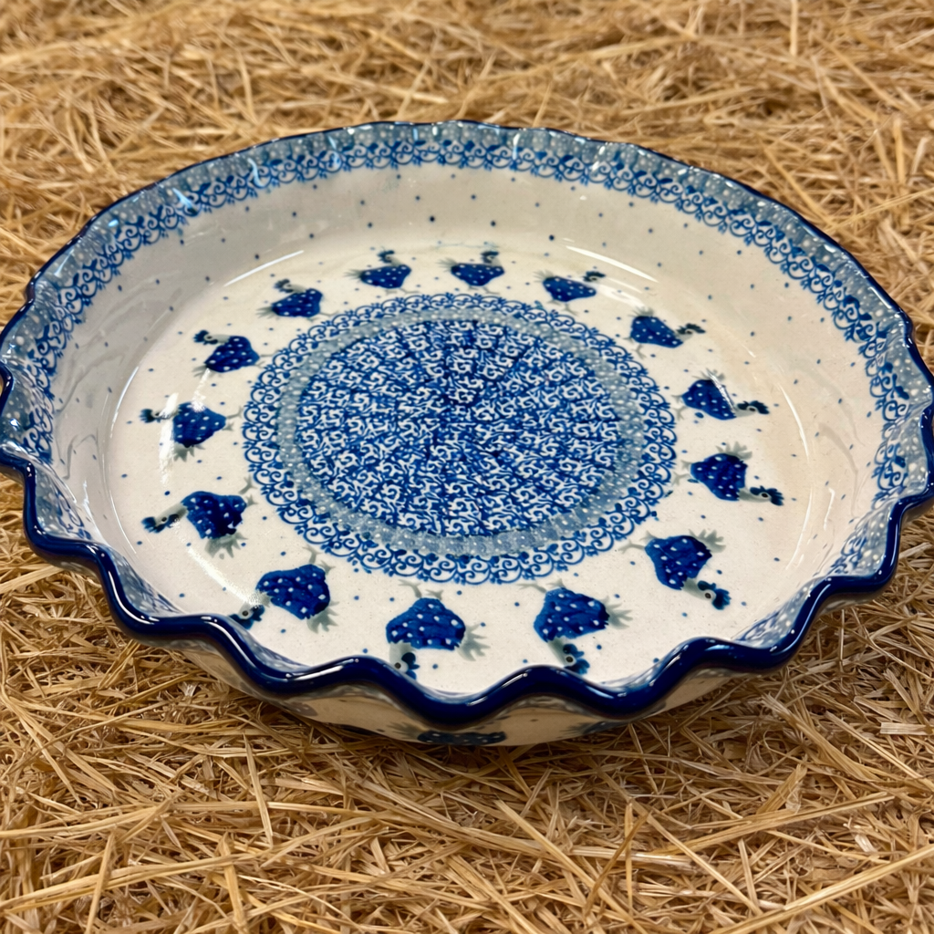 Polish Pottery Traditional(Chickens) Pie Plate