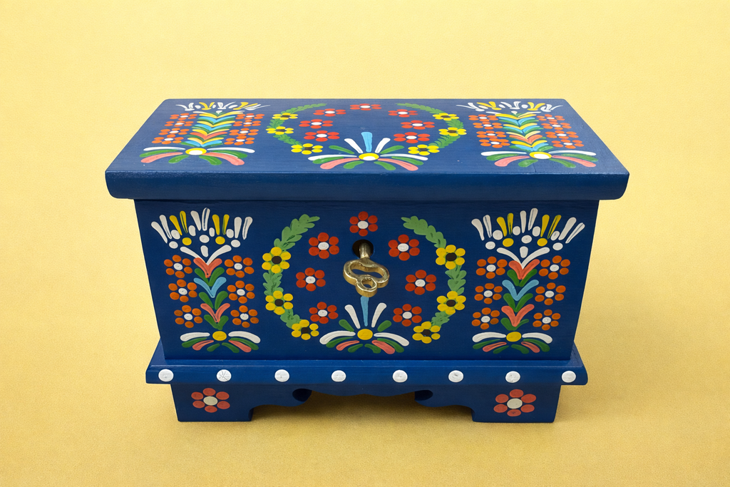 Handcrafted from Poland Wooden Keepsake Locking Box
