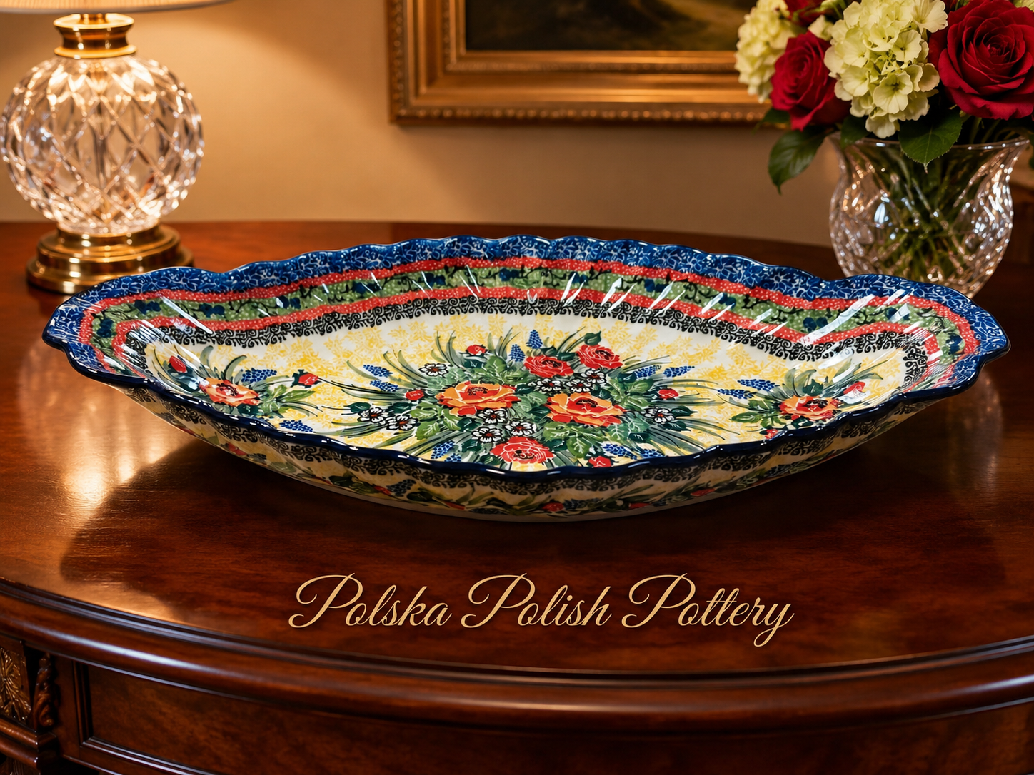 Polish Pottery Sculpted Serving Dish - Unikat 4616