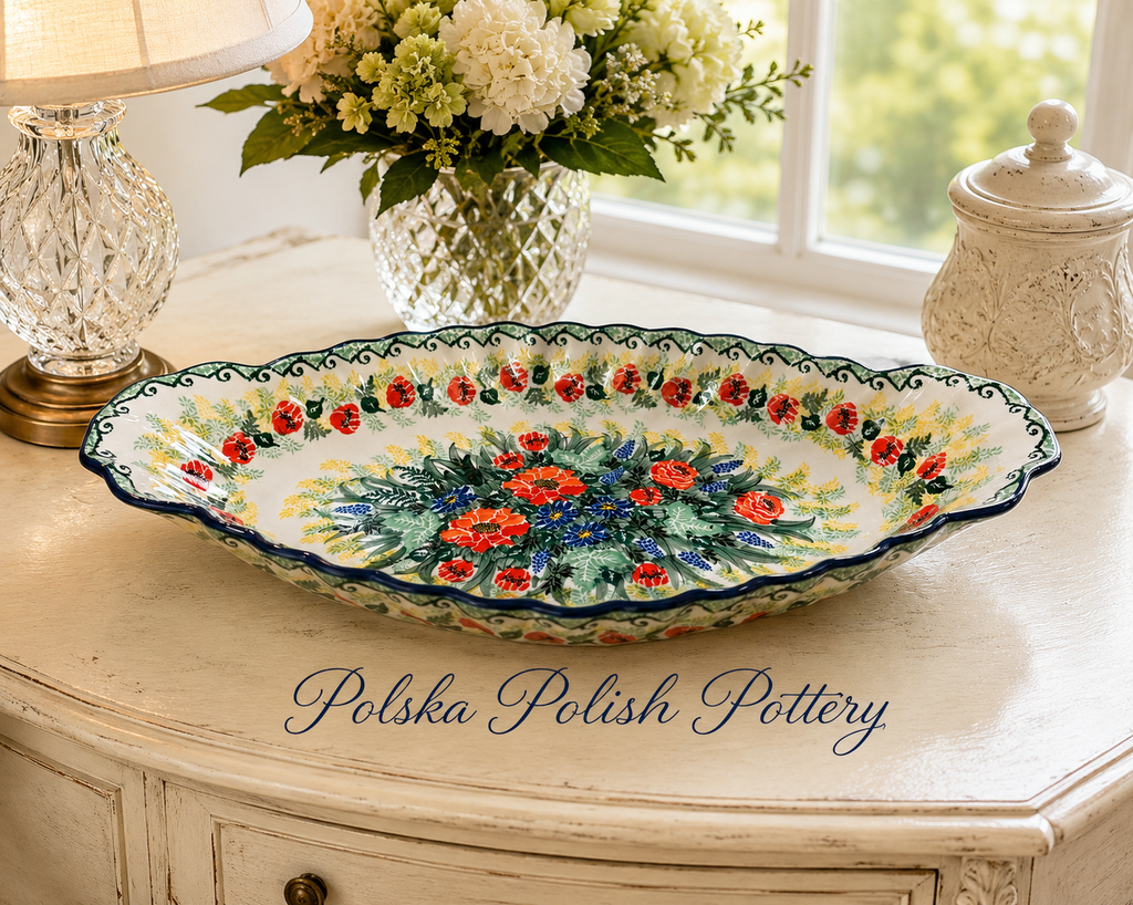 Polish Pottery Sculpted Serving Dish - Unikat 4610