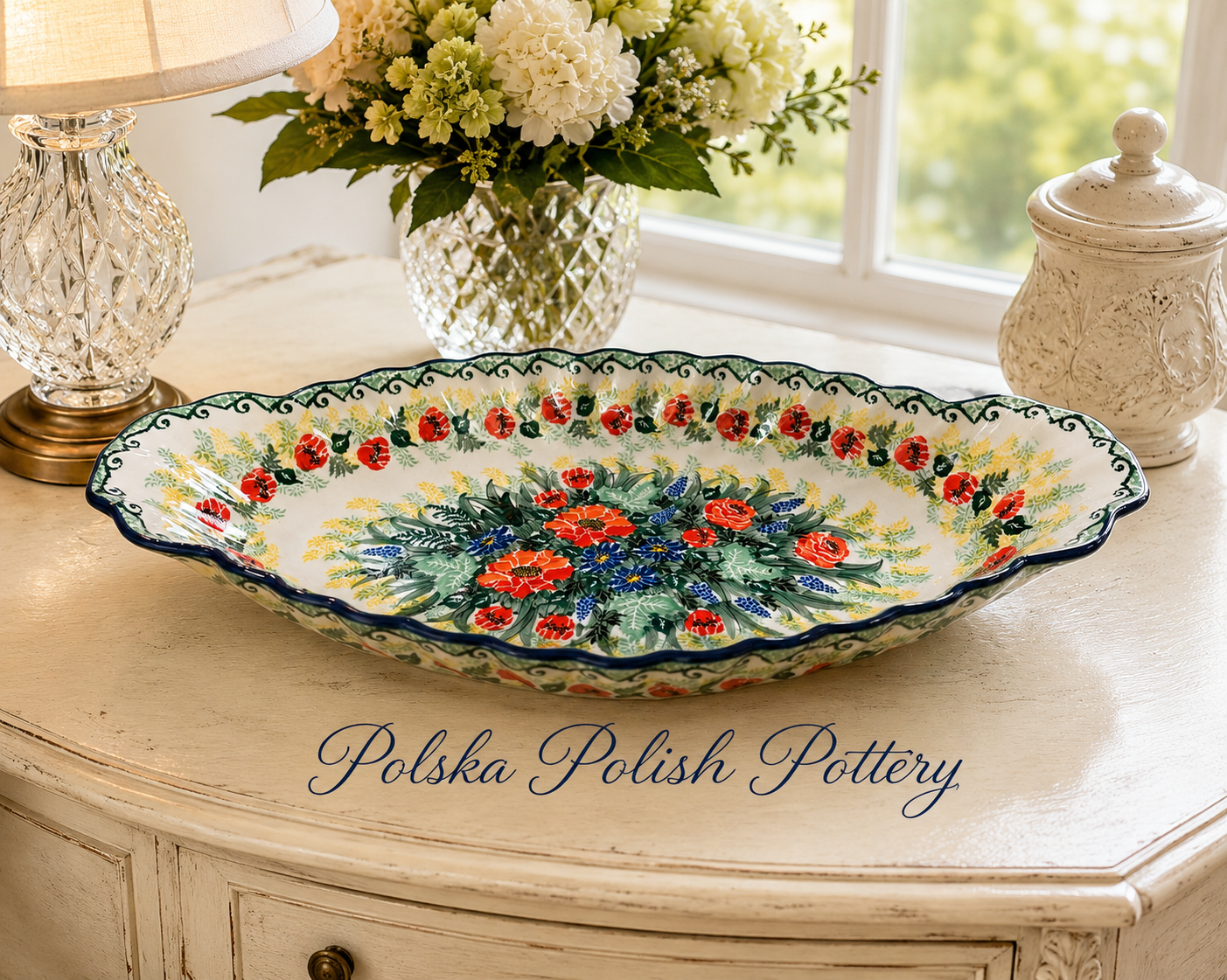 Polish Pottery Sculpted Serving Dish - Unikat 4610