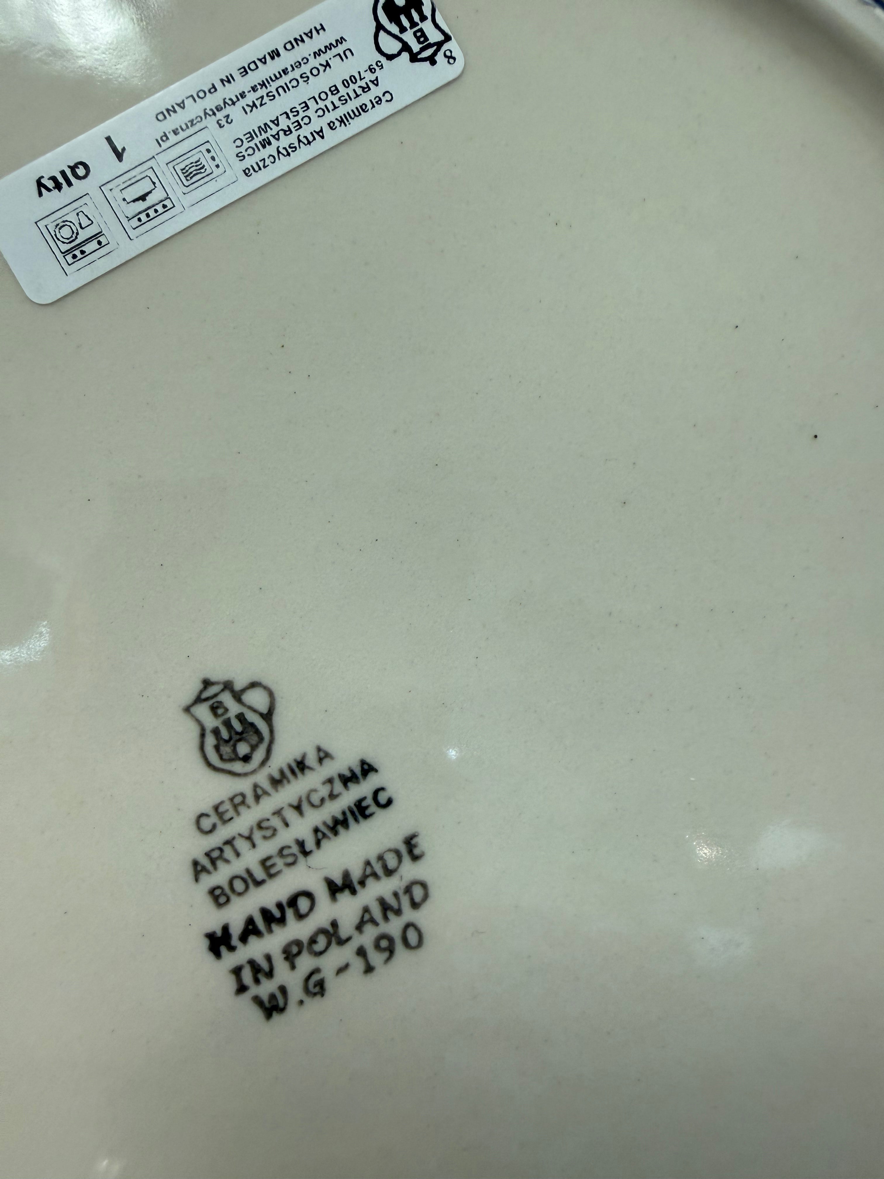 Polish Pottery Traditional(Yellow/Blue) Kielbasa Dish