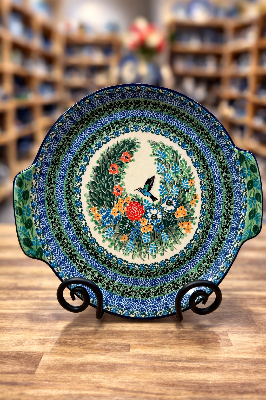 Polish Pottery Unikat 3271(Hummingbird) Tray