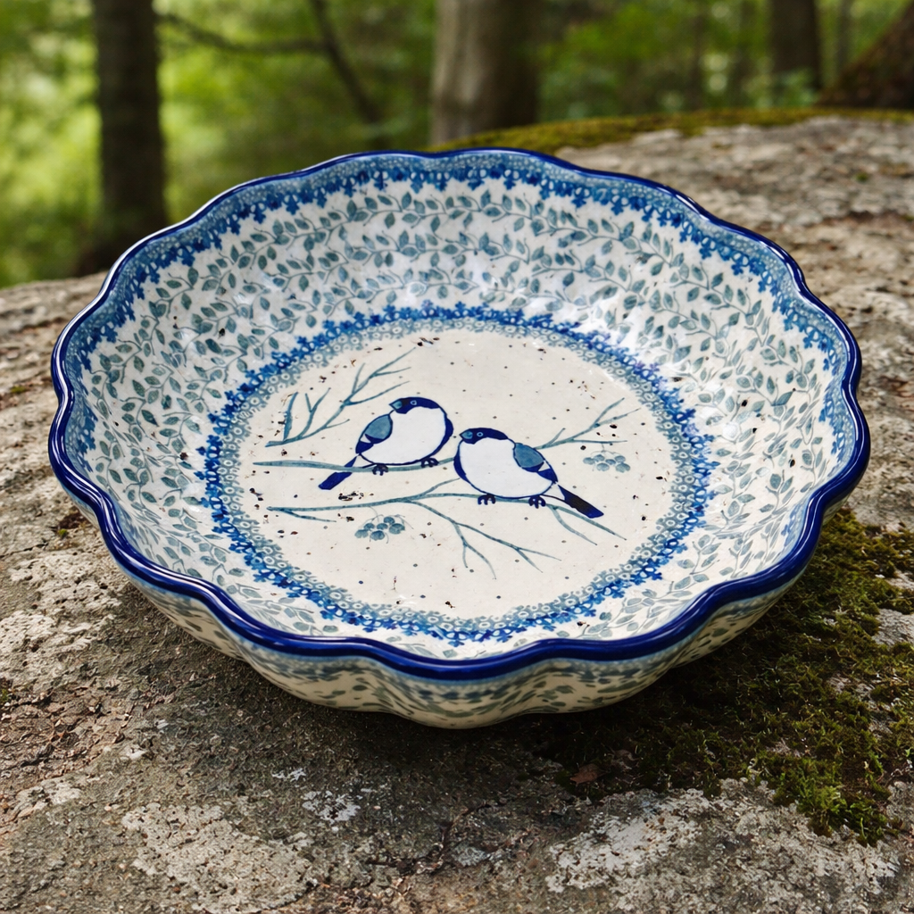 Polish Pottery Unikat 4830 Scalloped Bowl