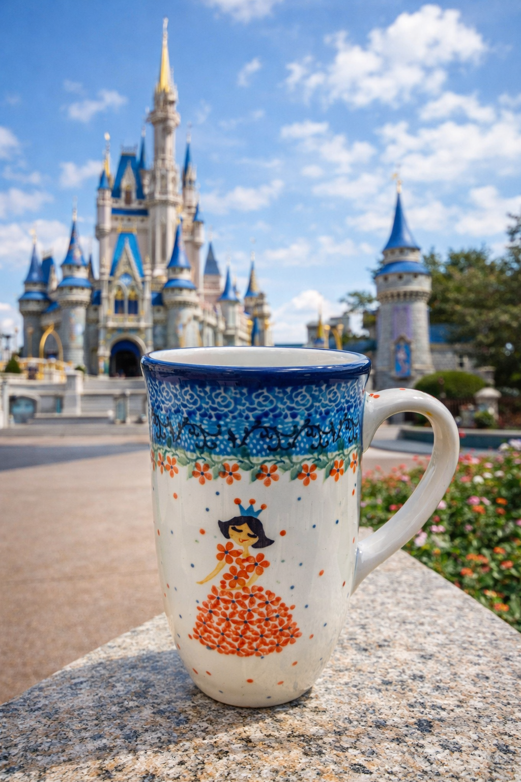 Polish Pottery Traditional(Polish Princess) Tall Mug