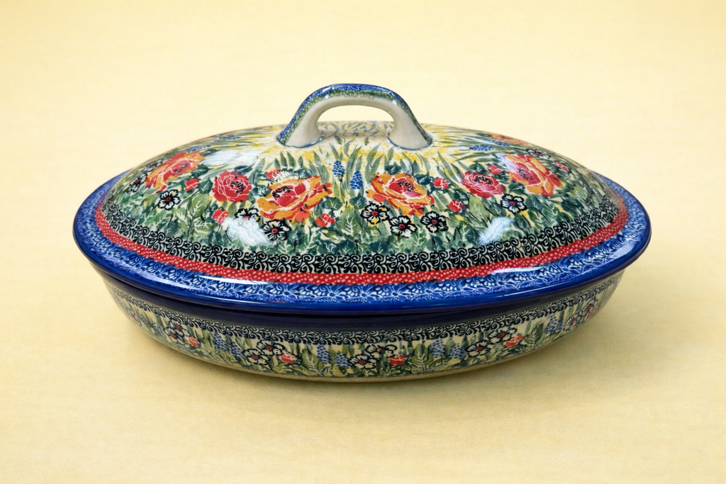 Polish Pottery Unikat 4616 Lidded Baker