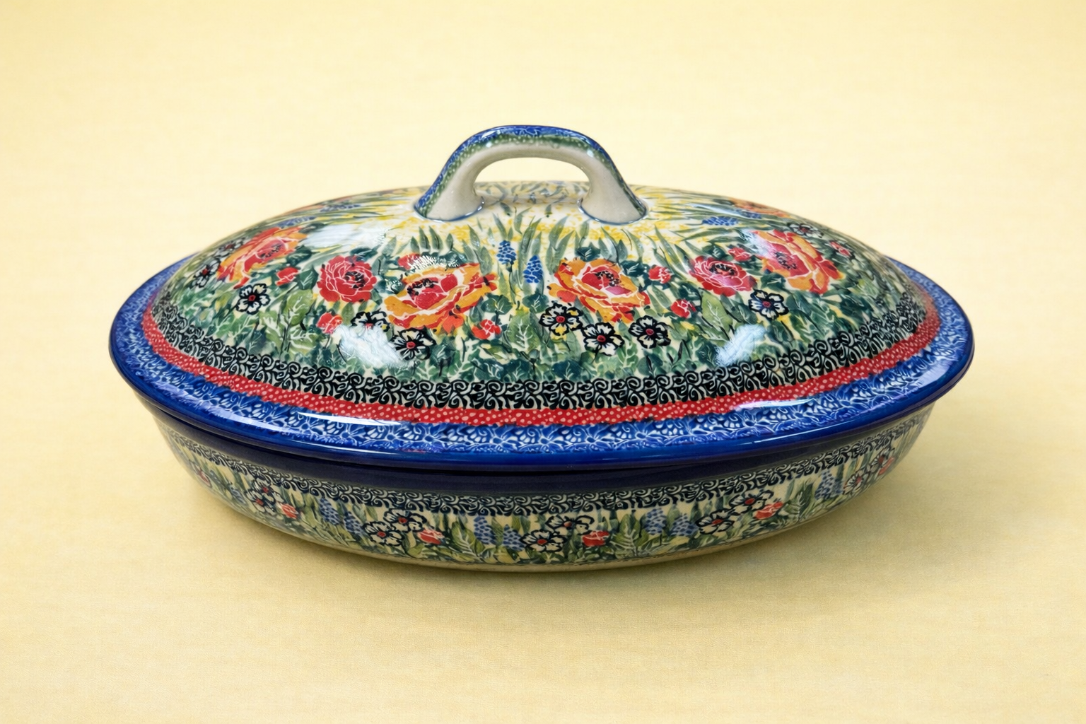 Polish Pottery Unikat 4616 Lidded Baker