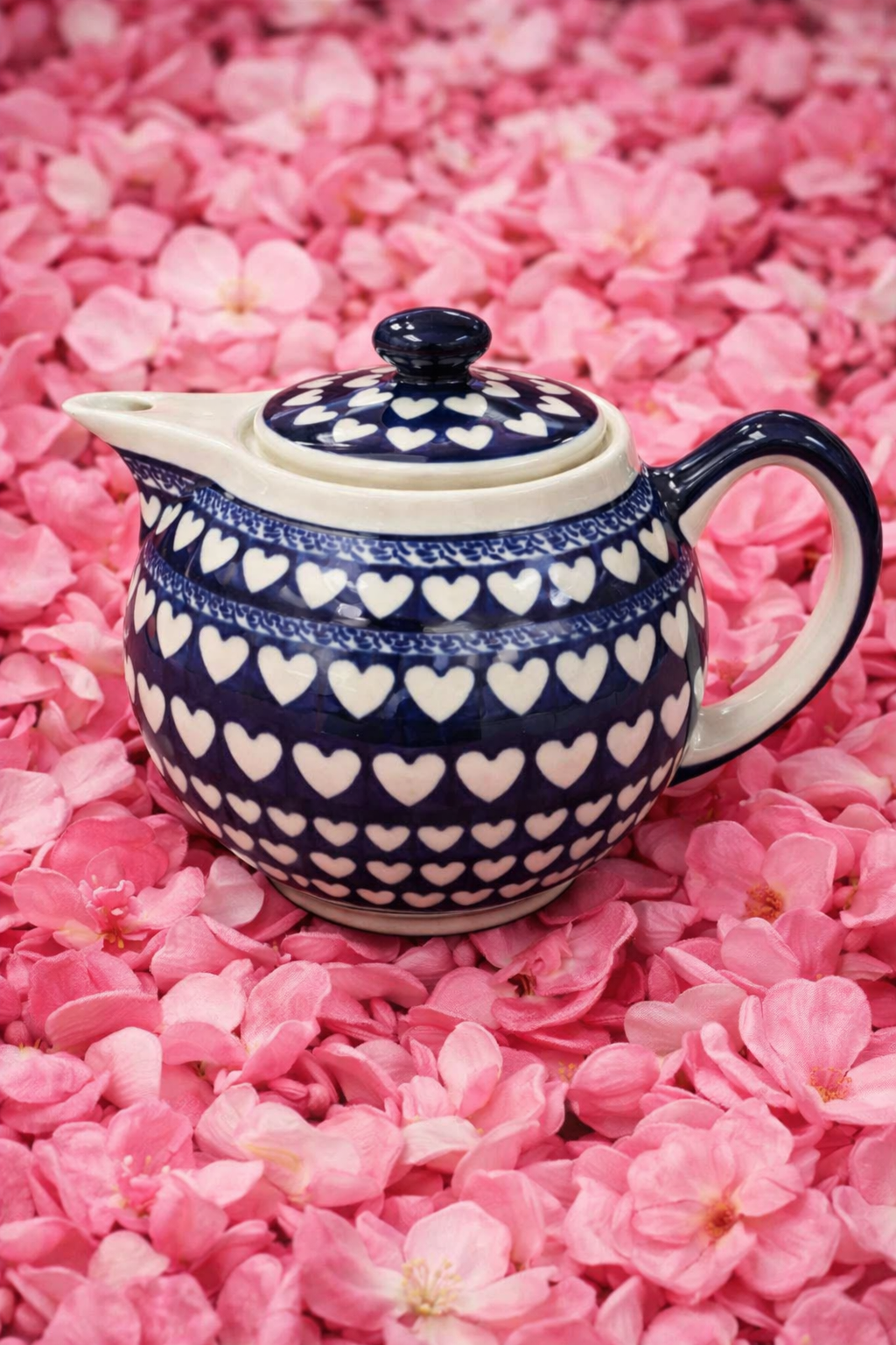 Polish Pottery Traditional Hearts Teapot