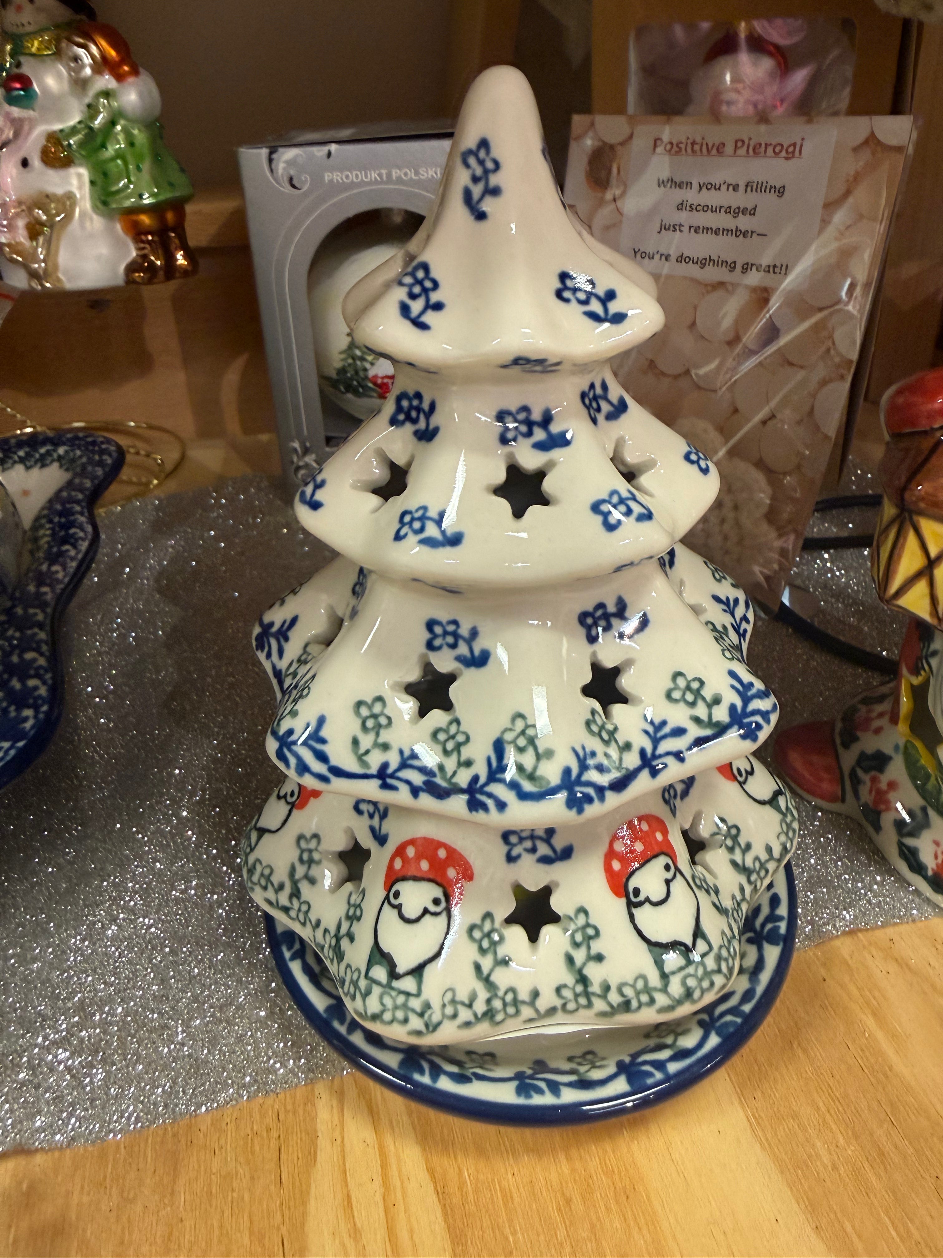 Polish Pottery Medium Tree - Traditional Gnomes