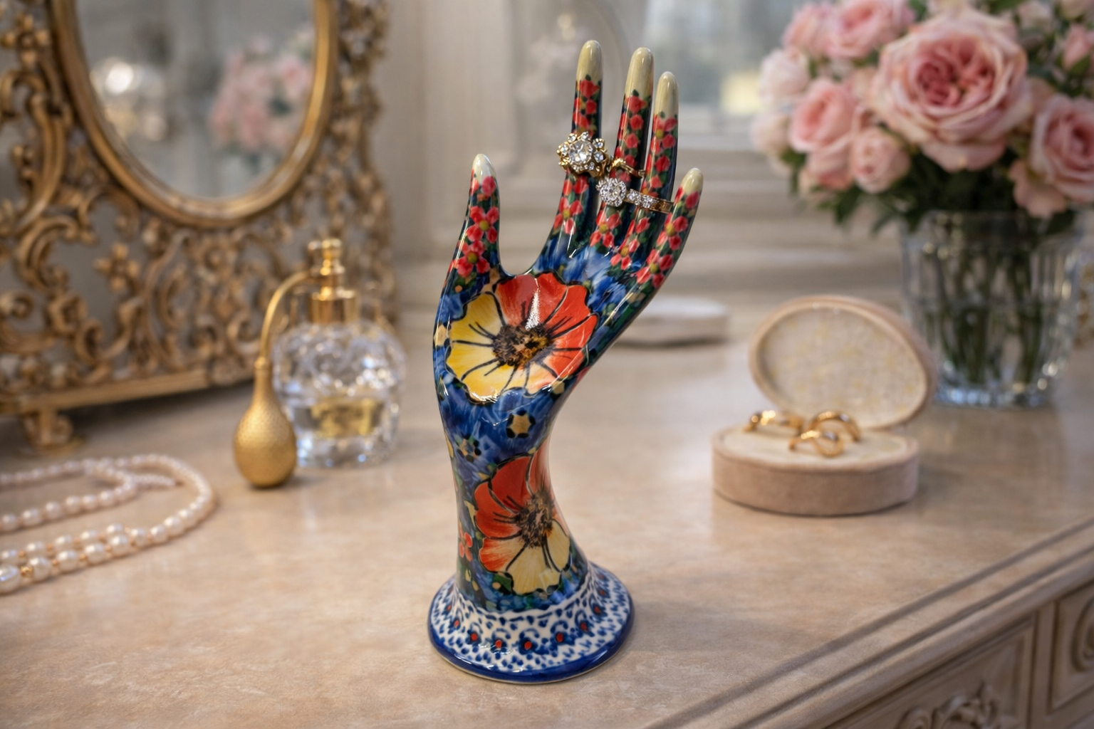 Polish Pottery Unikat CerRaf Jewelry Hand