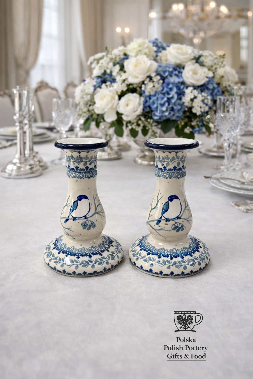 Polish Pottery Unikat 4830 Candlesticks