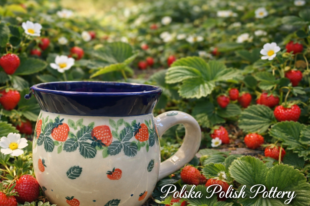 Polish Pottery Traditional(Strawberry) Bubble Mug