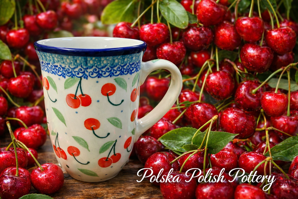 Polish Pottery Traditional(Cherries) Tall Mug