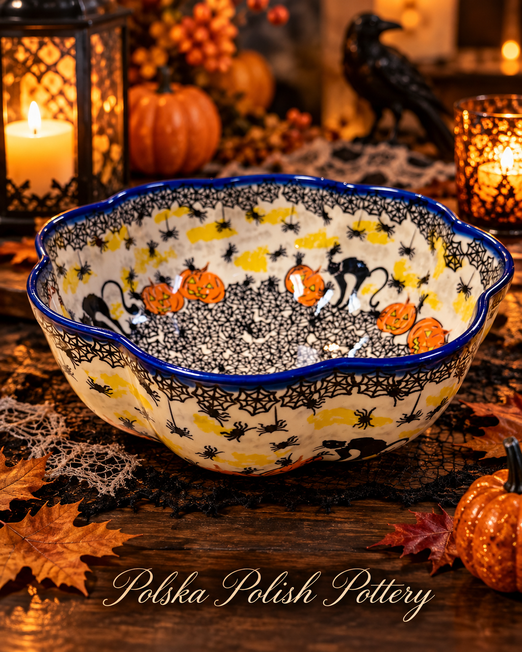 Polish Pottery Halloween Bowl - Unikat Vena