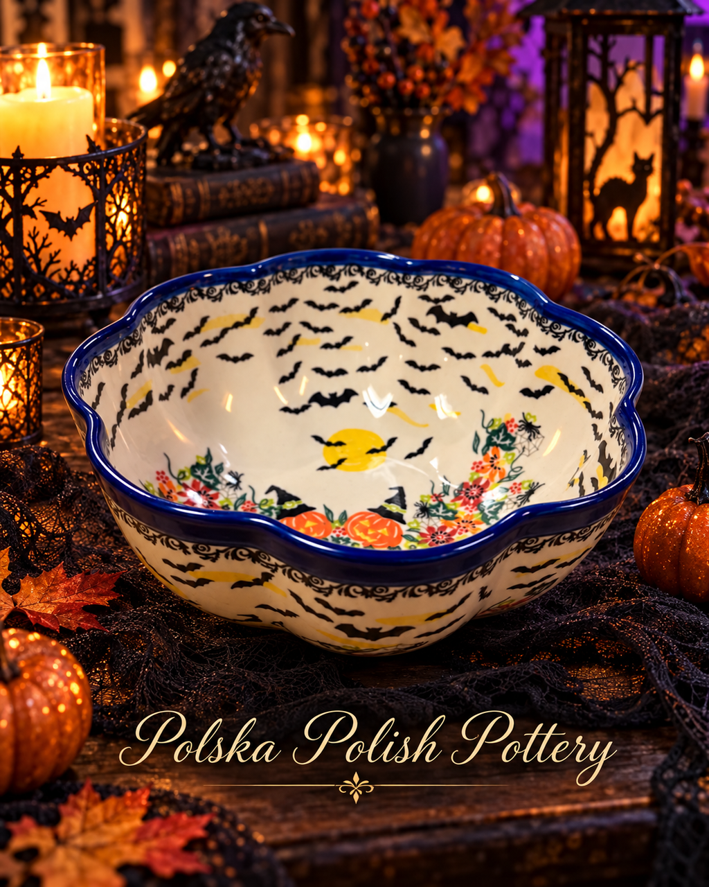 Polish Pottery Halloween Bowl - Unikat Vena