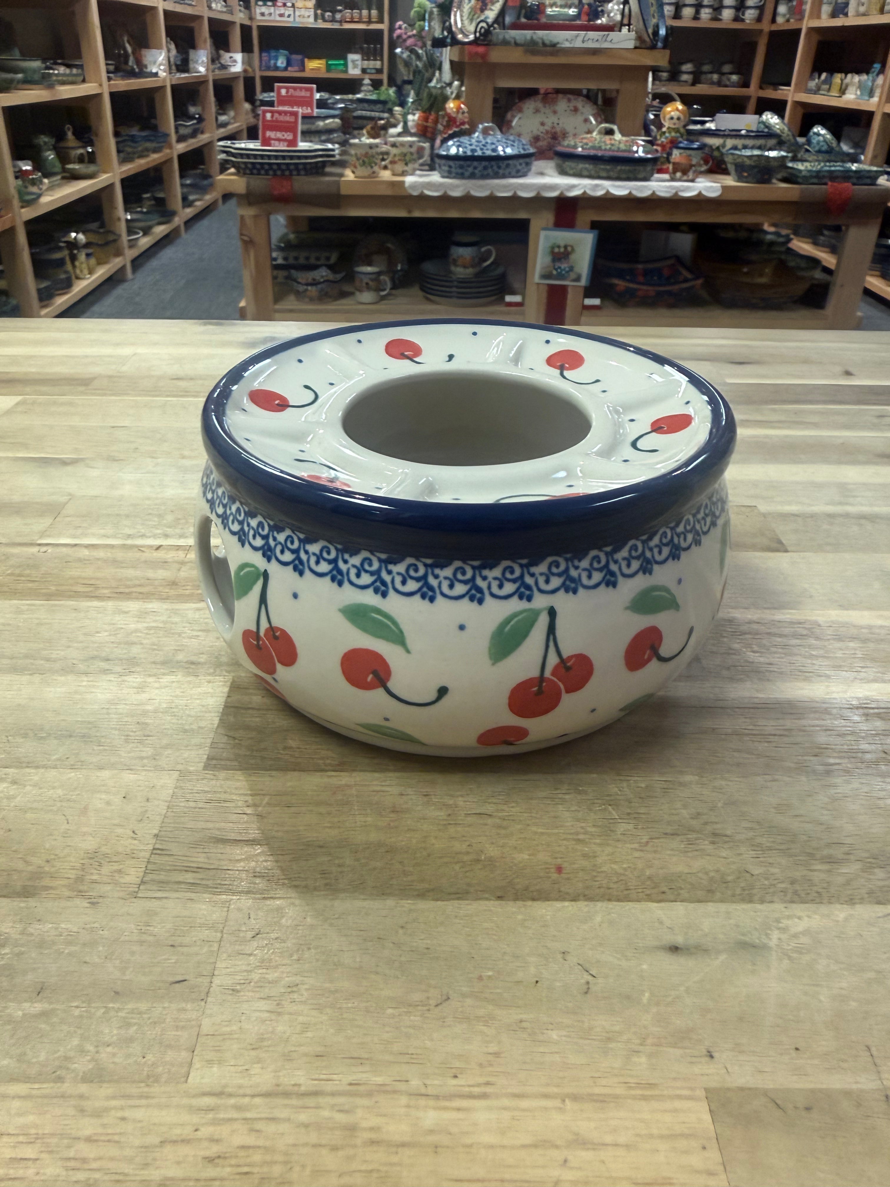 Polish Pottery Warmer - Traditional Cherries
