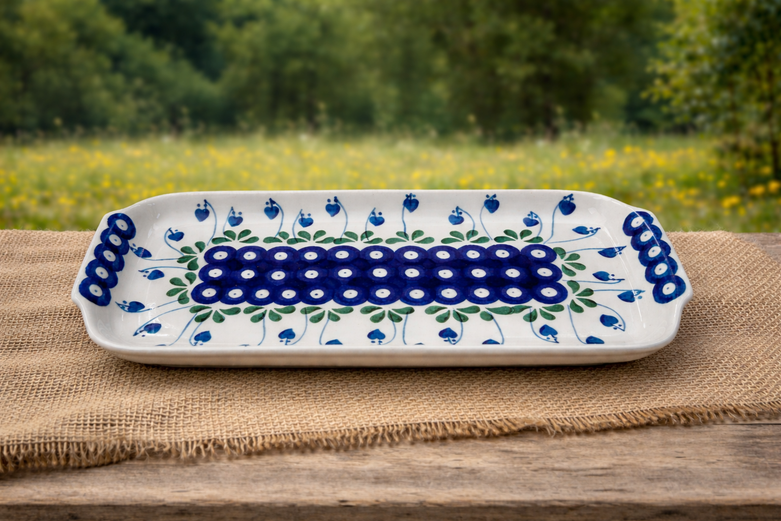 Polish Pottery Traditional(Drop Hearts) Bread Tray