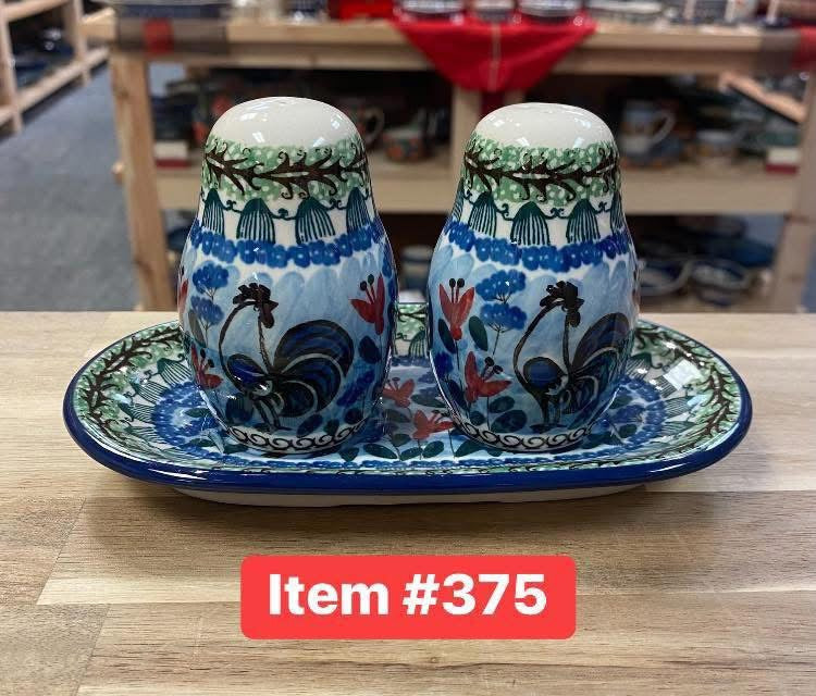 Polish Pottery Unikat 2662 Salt & Pepper Set