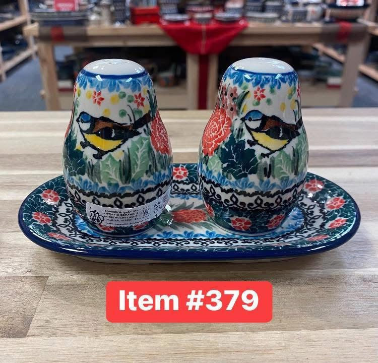 Polish Pottery Unikat3269 Salt & Pepper