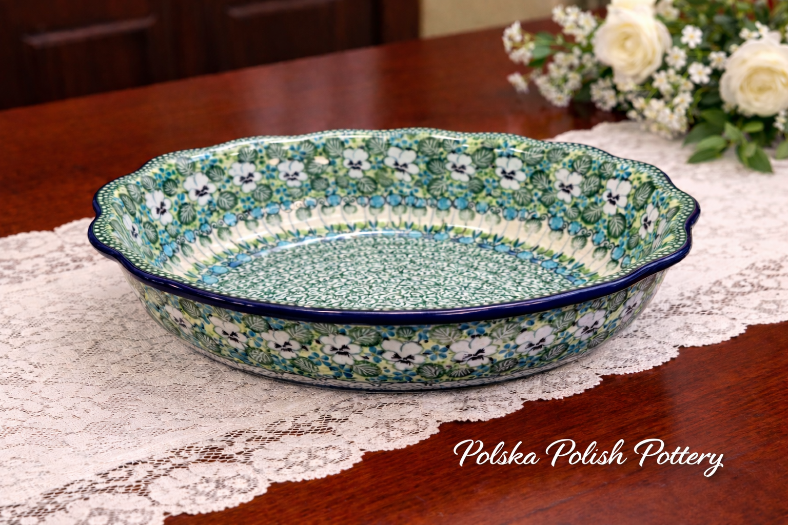 Polish Pottery Unikat 4795 Serving Bowl