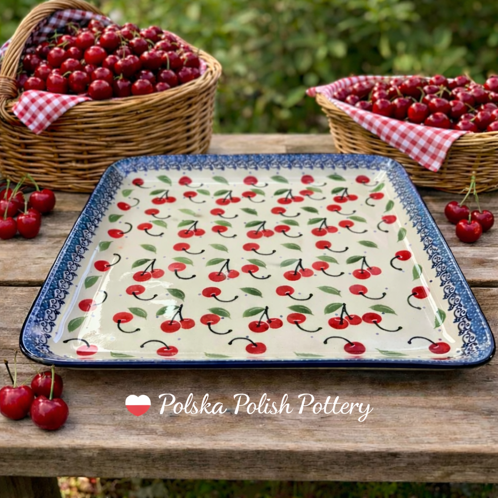 Polish Pottery Traditional(Cherries) Serving/ Charcuterie Plate