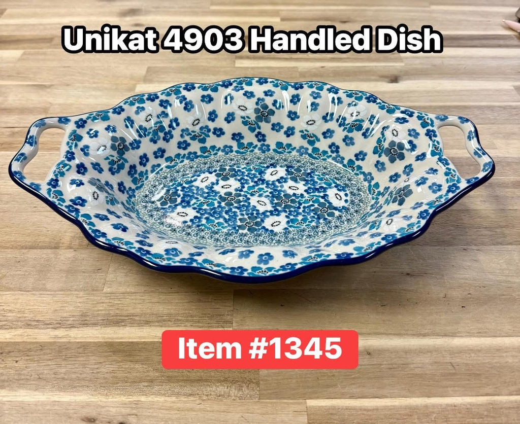 Polish Pottery Unikat 4903 Handled Dish