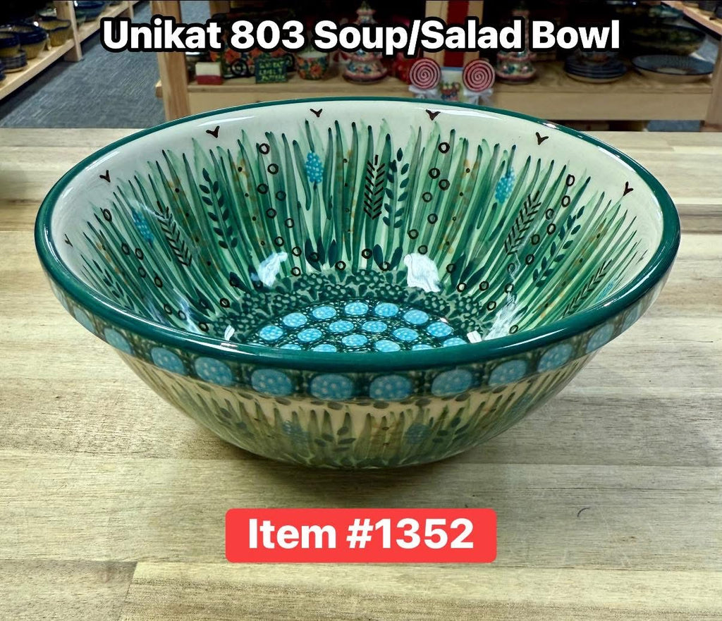 Polish Pottery Unikat 803 Soup/Salad Bowl