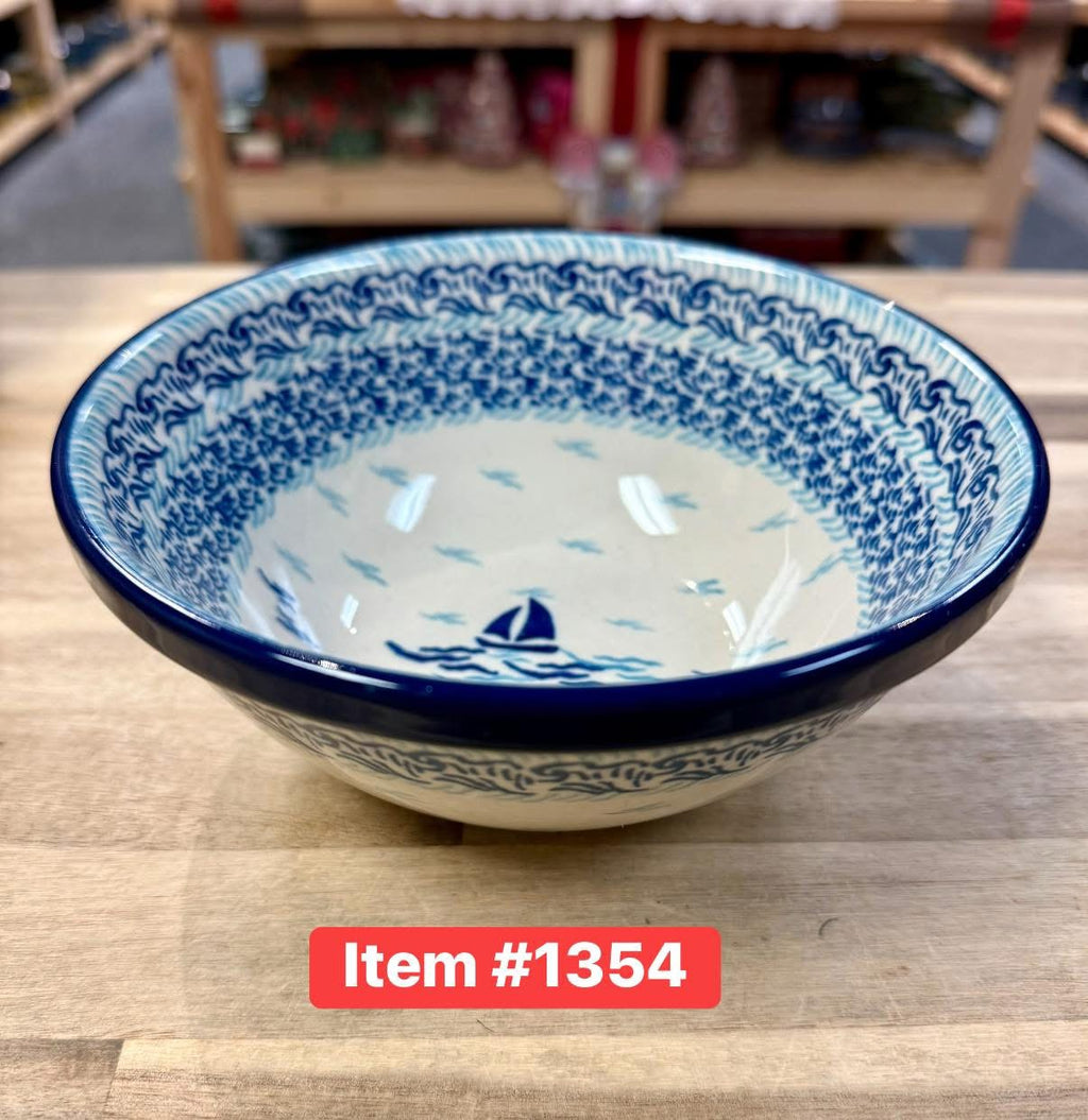 Polish Pottery Traditional(Sailboat) Soup/Salad Bowl