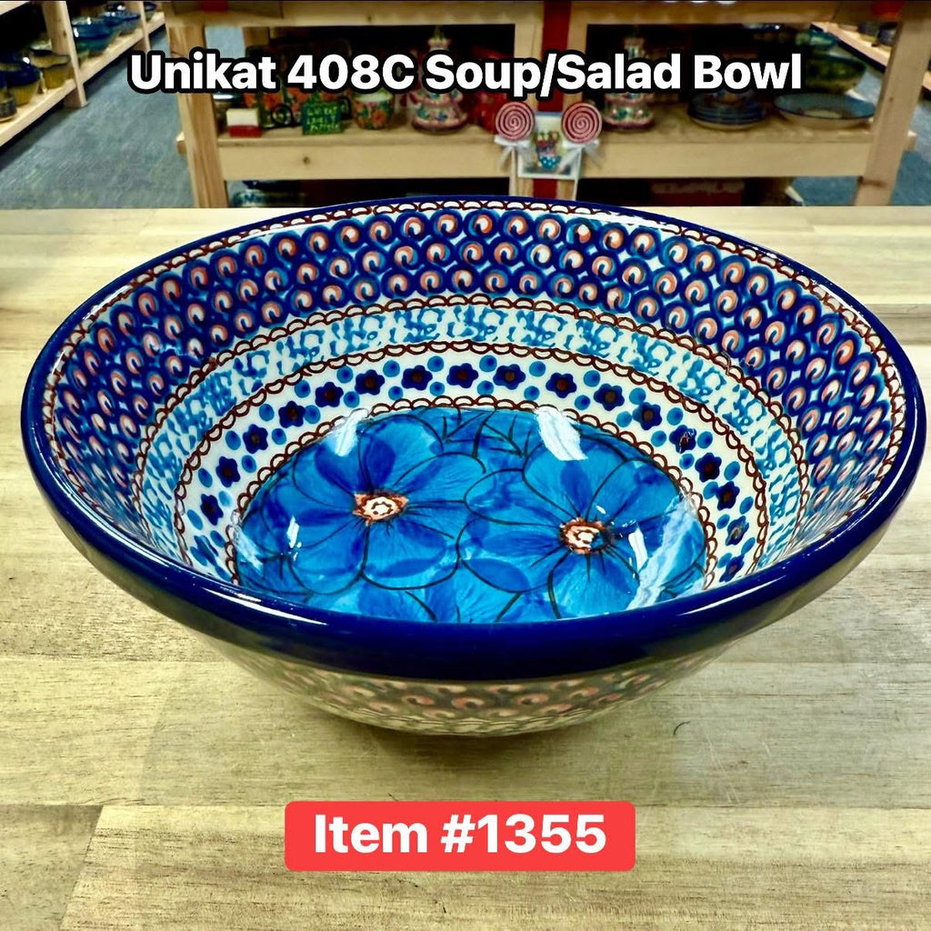 Polish Pottery Unikat 408C Soup/Salad Bowl