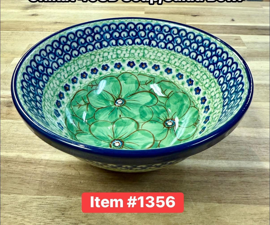 Polish Pottery Unikat 408D Soup/Salad Bowl