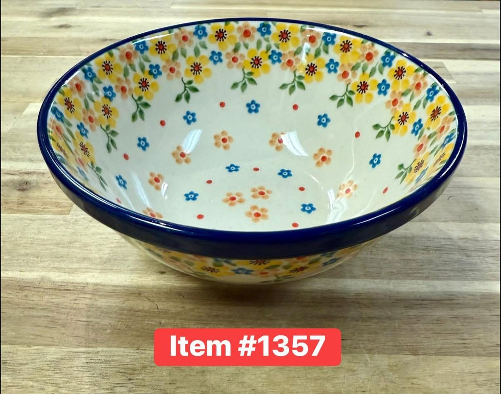 Polish Pottery Traditional(Yellow Flwr) Soup/Salad Bowl