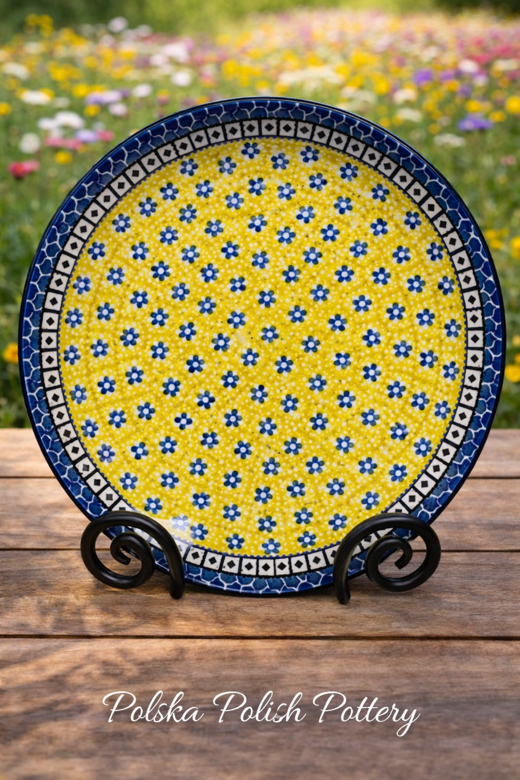 Polish Pottery Traditional(Yellow/Blue) Dinner Plate