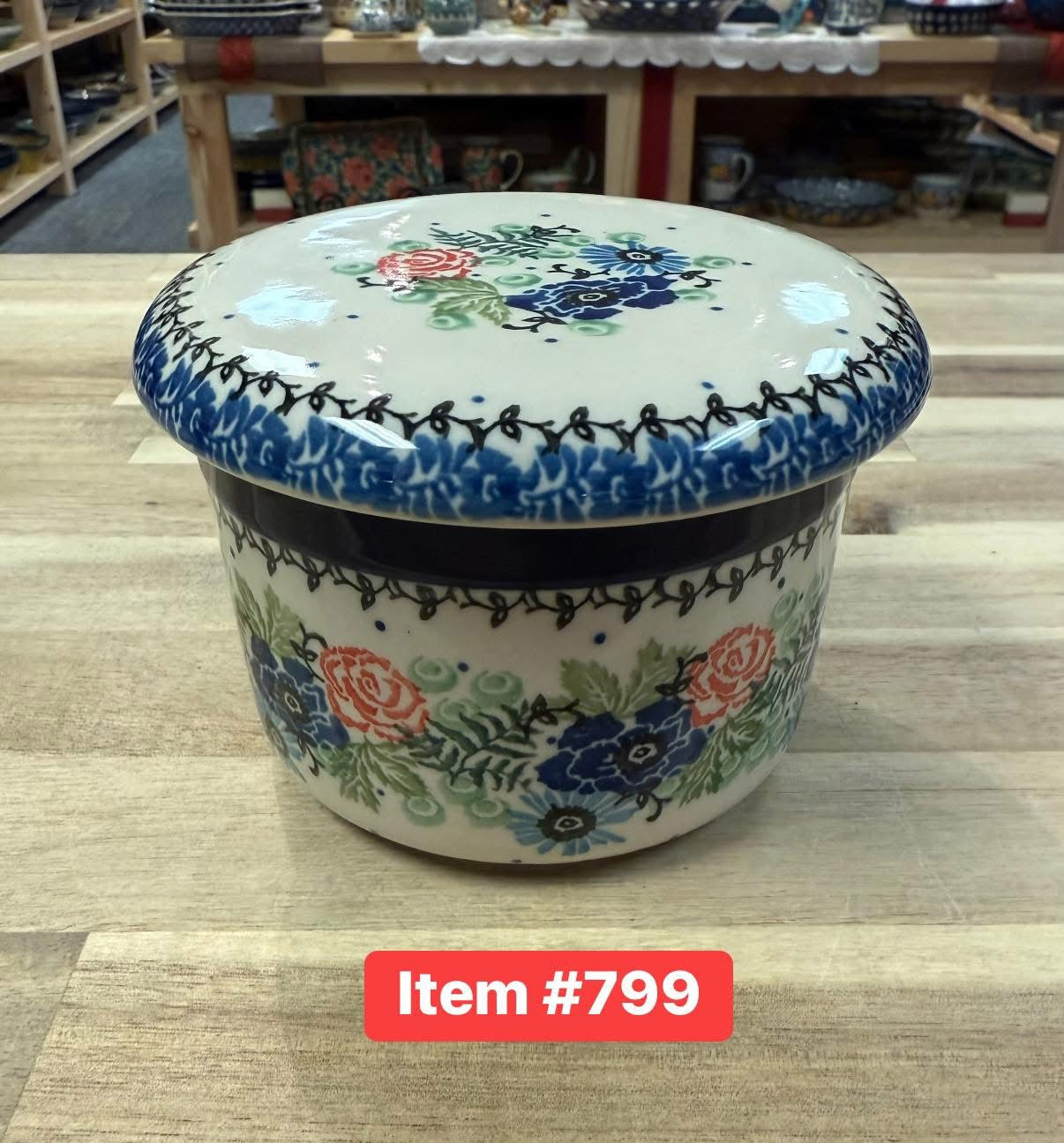 Polish Pottery Traditional( Flwr Sprig) Butter Crock