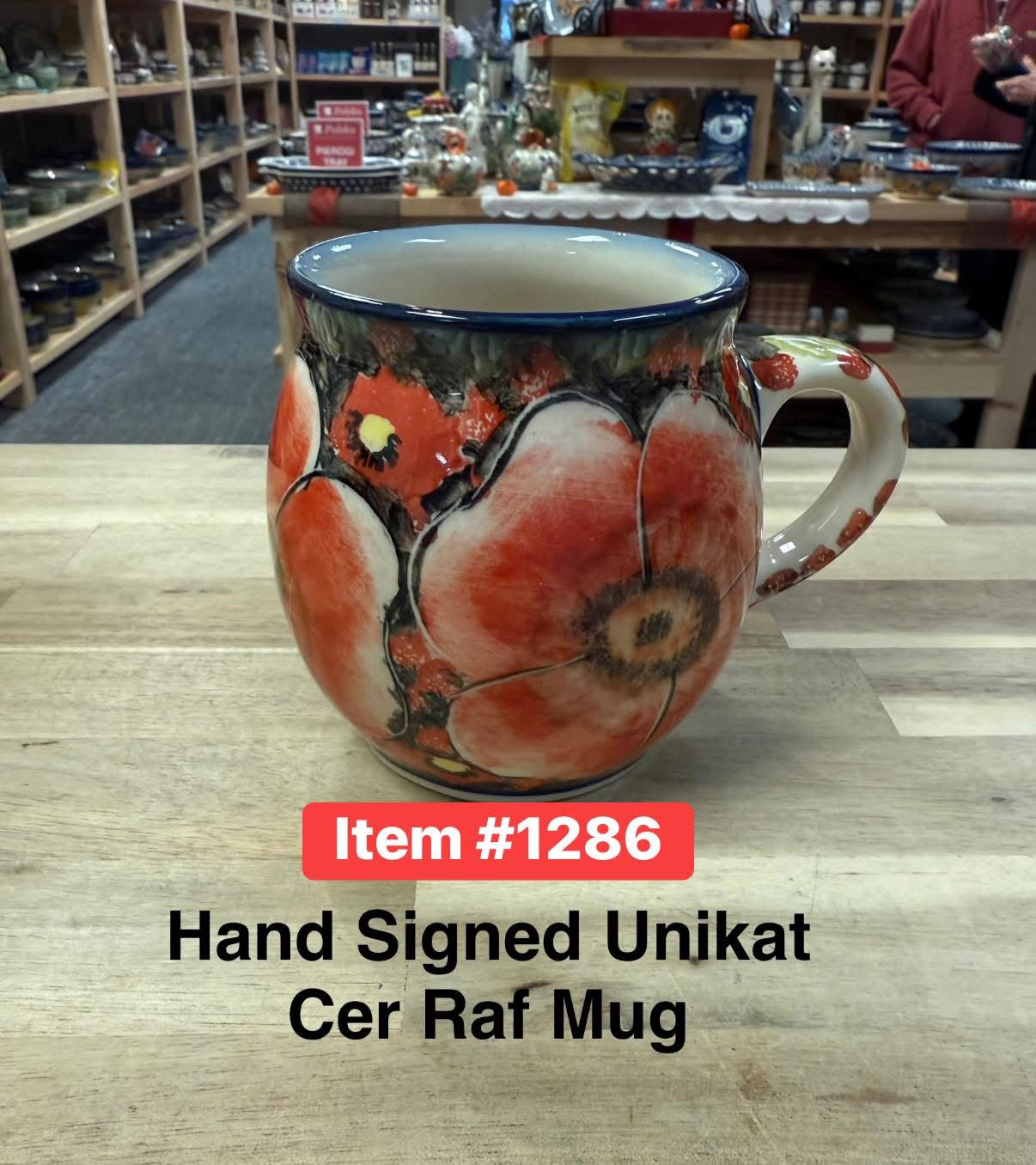 Polish Pottery Unikat Hand Signed Mug