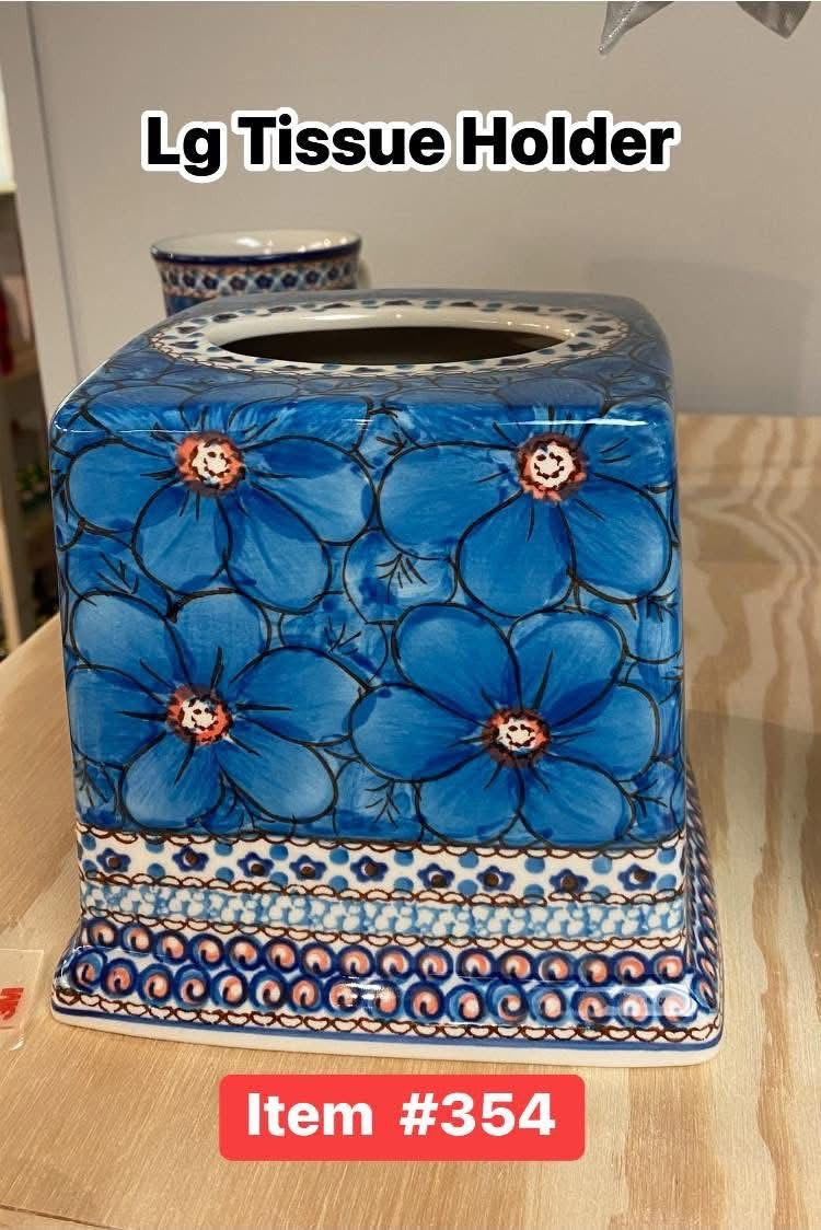 Polish Pottery Unikat 408C Tissue Holder