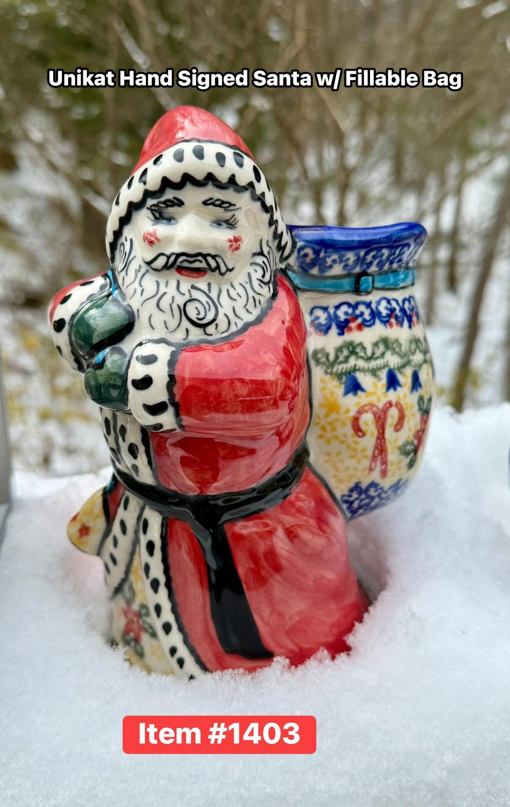 Polish Pottery Vena Unikat Santa