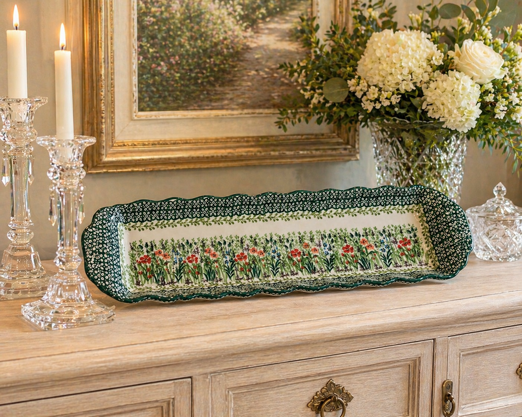 Polish Pottery Unikat 4335 Long Bread Tray