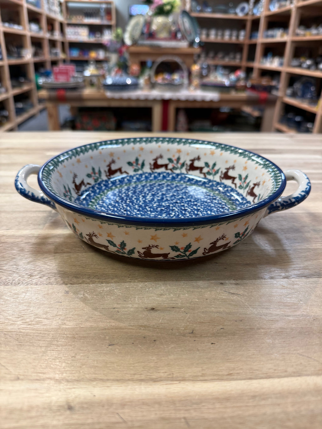 Polish Pottery Mini Kielbasa Dish - Traditional Reindeer