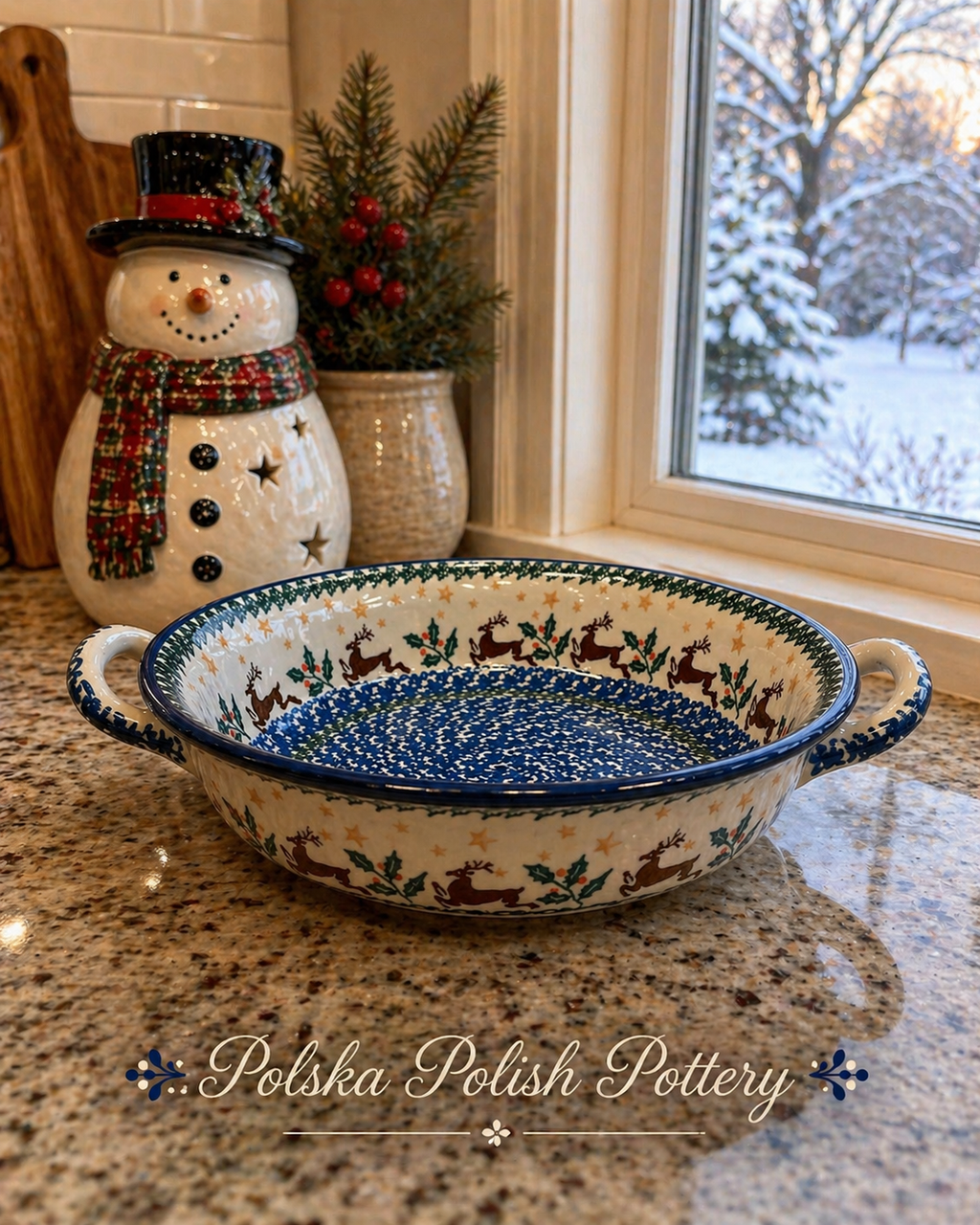 Polish Pottery Mini Kielbasa Dish - Traditional Reindeer