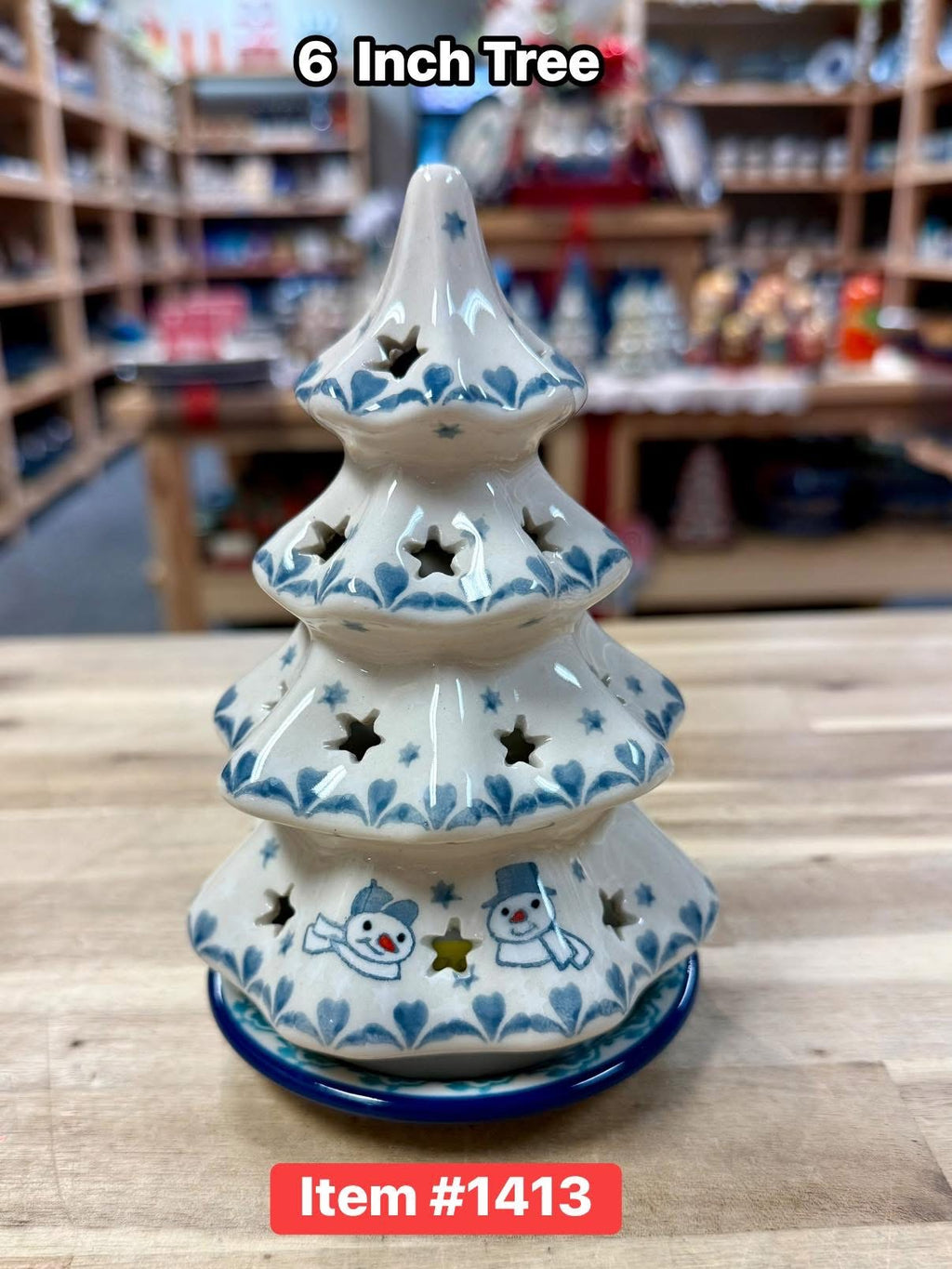 Polish Pottery Snowman Tree