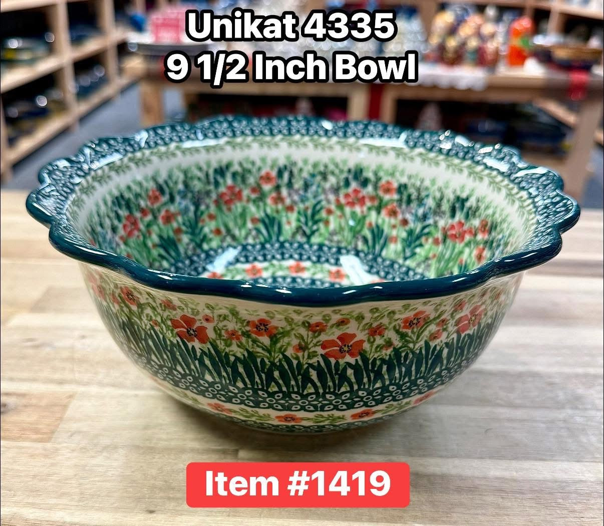 Polish Pottery Unikat 4335 Edged Bowl