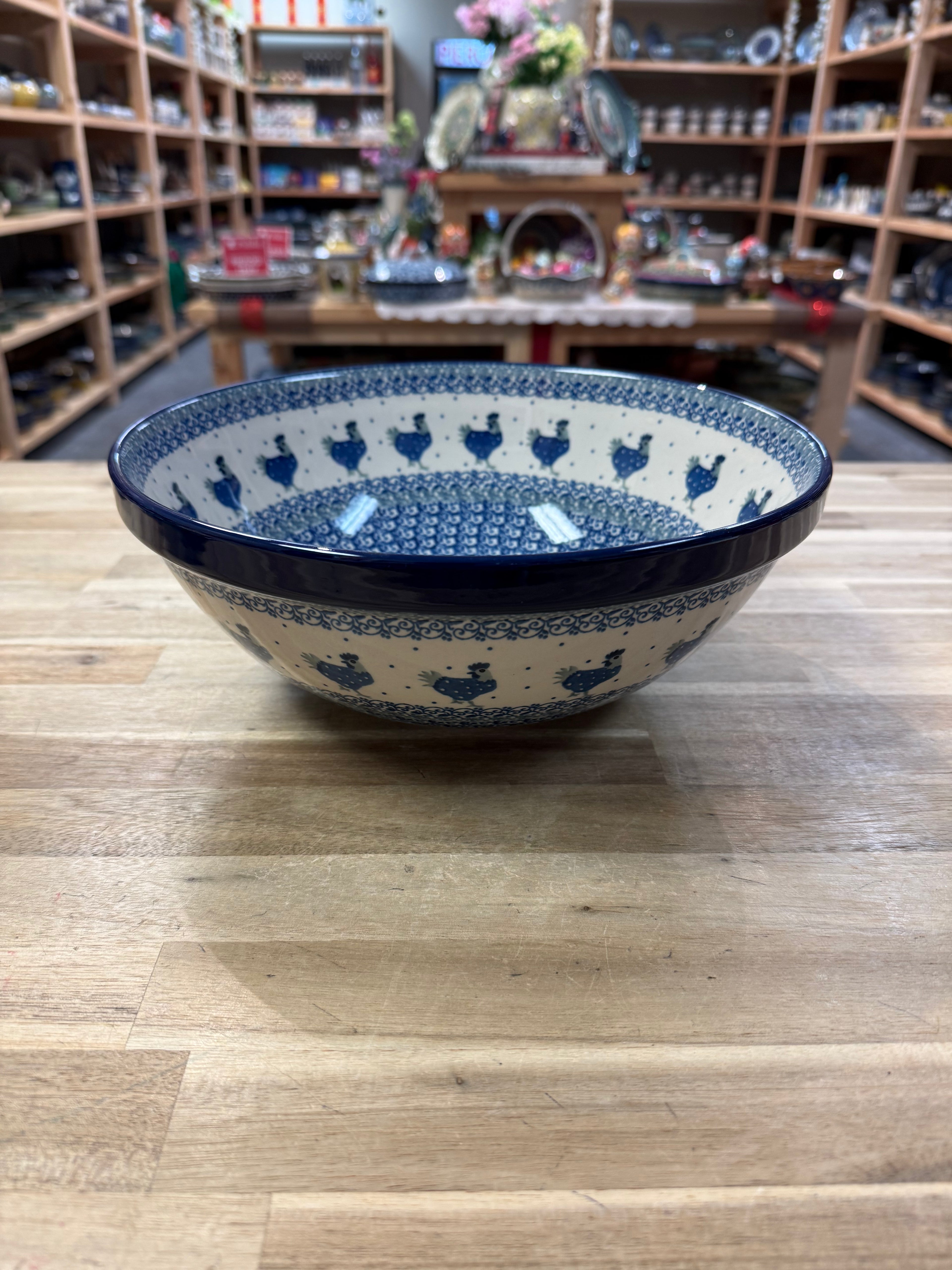Polish PotteryTraditional(Chickens) Large Mix Bowl