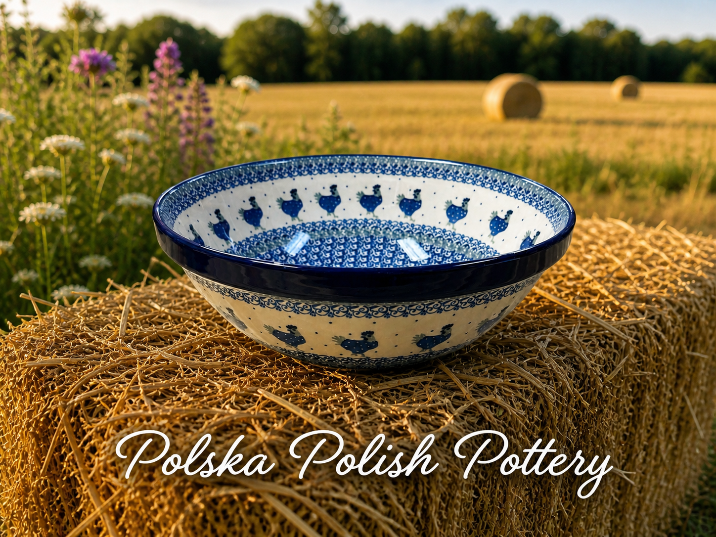 Polish PotteryTraditional(Chickens) Large Mix Bowl