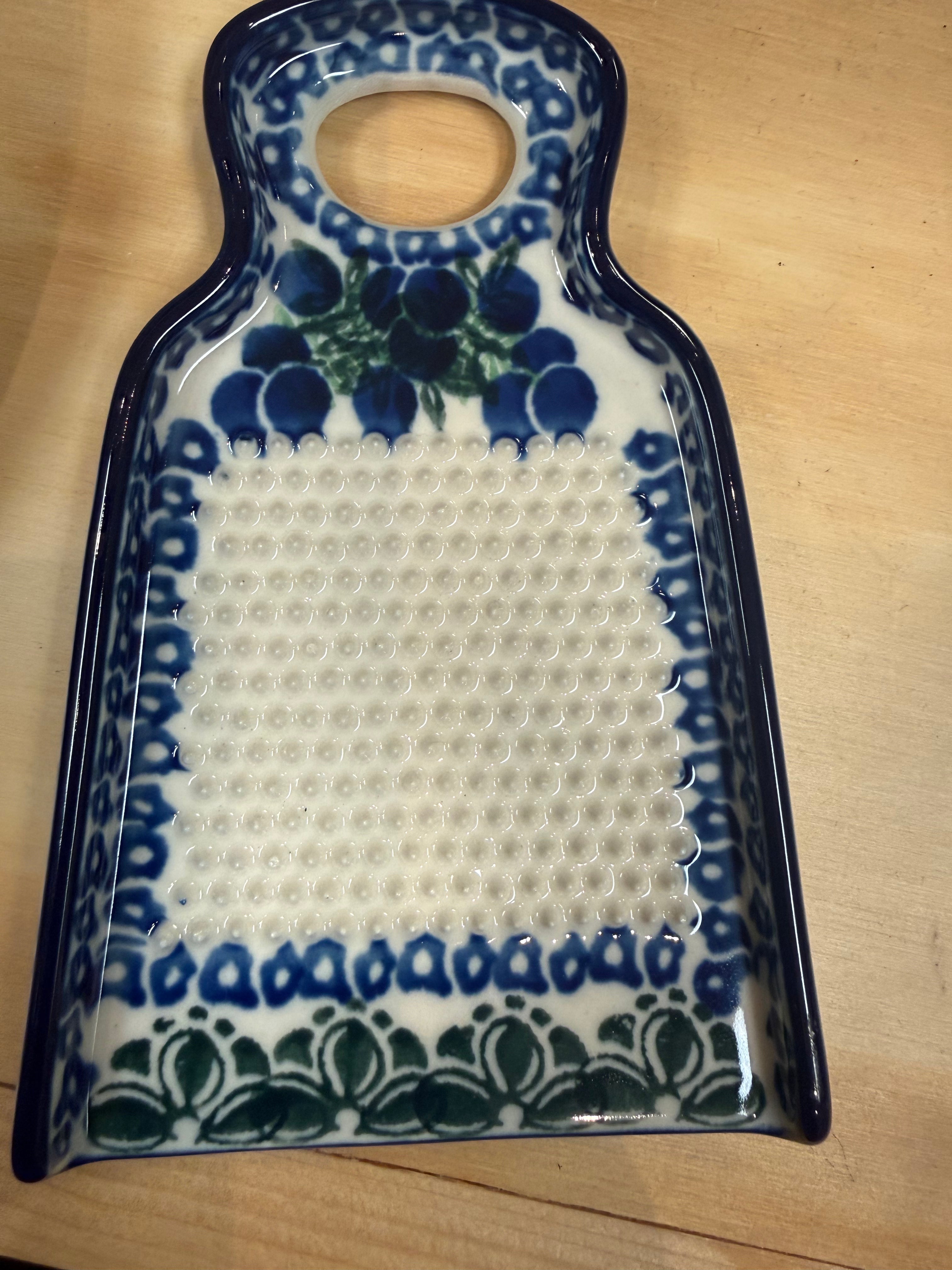 Polish Pottery Grater/Zester - Traditional Blueberries