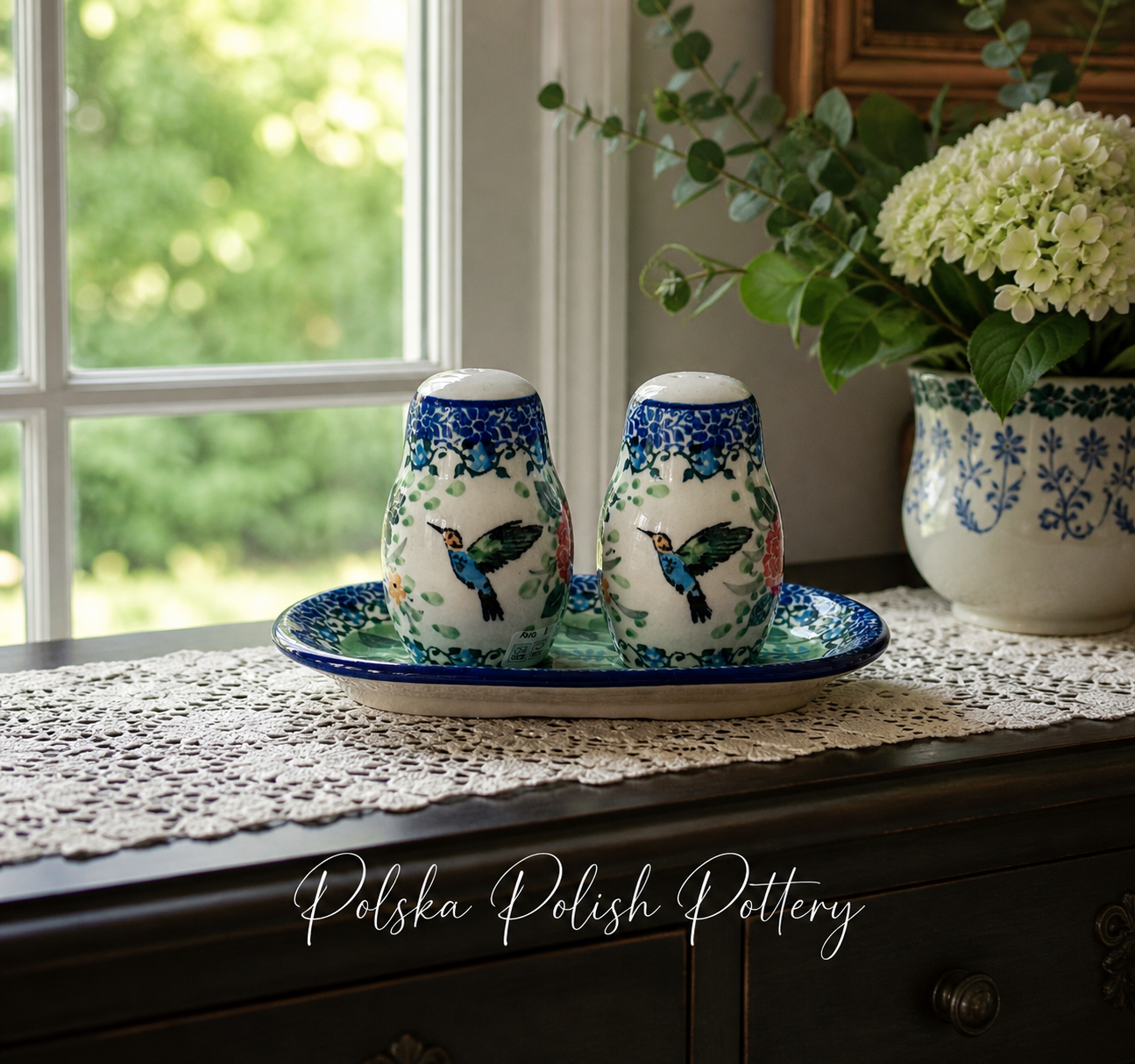 Polish Pottery Unikat 3271 Salt & Pepper Set