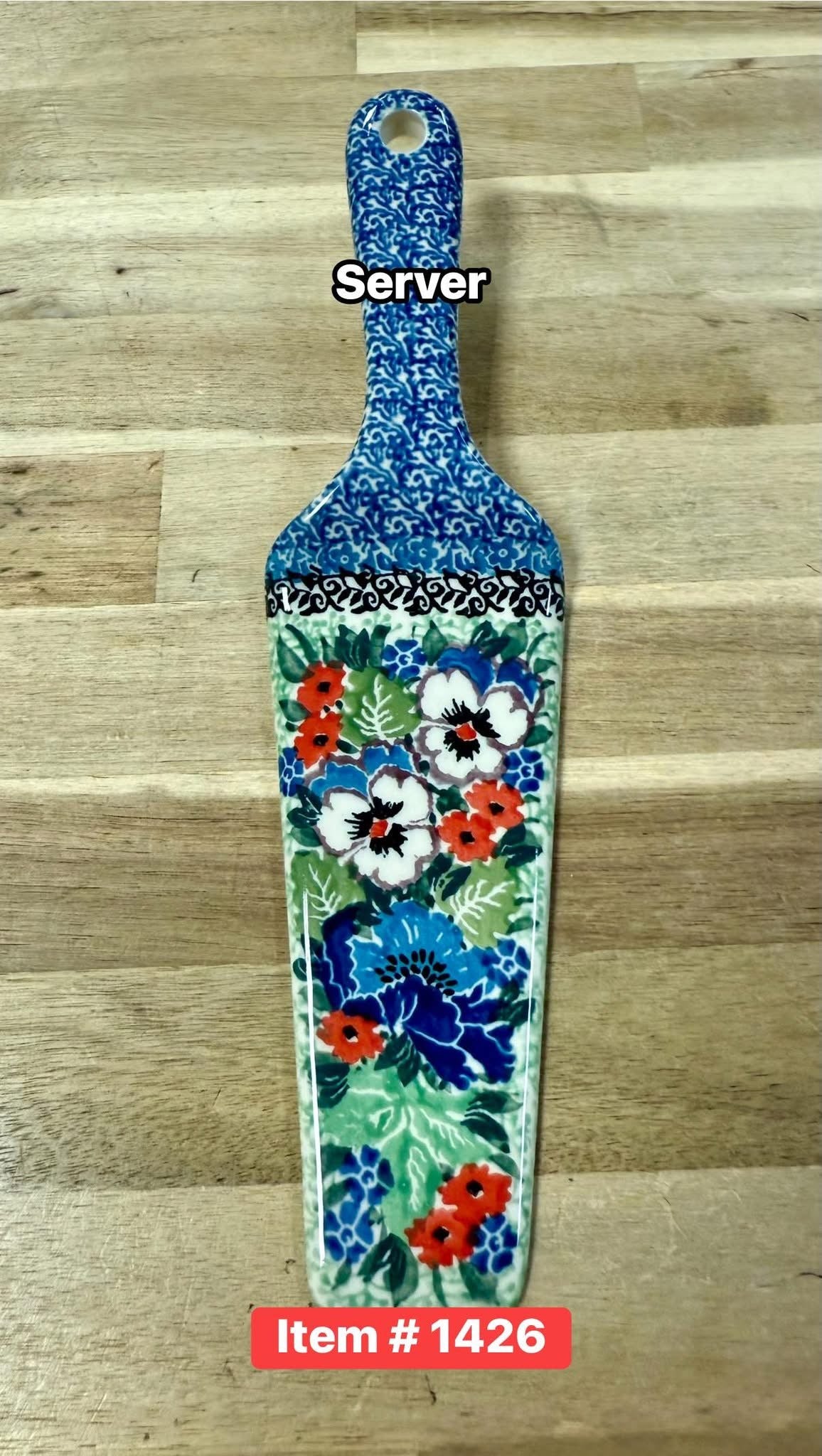 Polish Pottery Unikat Cake Server
